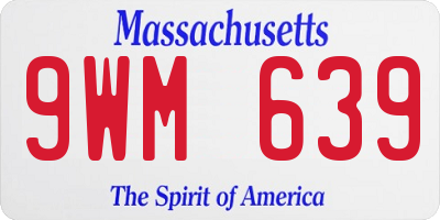 MA license plate 9WM639