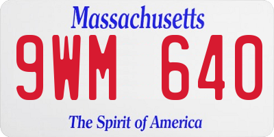 MA license plate 9WM640