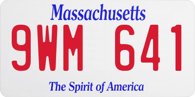MA license plate 9WM641