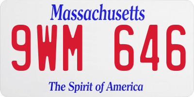 MA license plate 9WM646