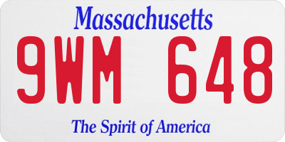 MA license plate 9WM648