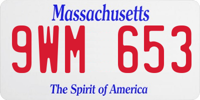 MA license plate 9WM653