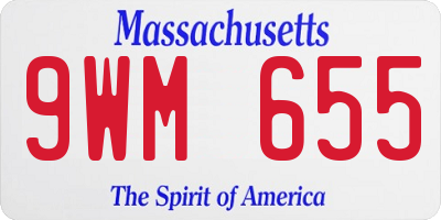 MA license plate 9WM655