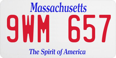 MA license plate 9WM657