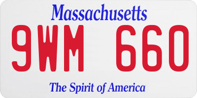 MA license plate 9WM660