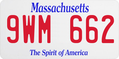 MA license plate 9WM662