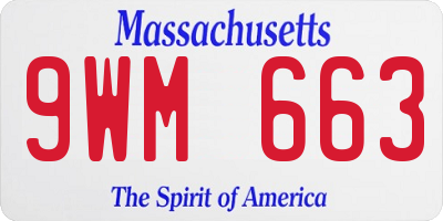 MA license plate 9WM663