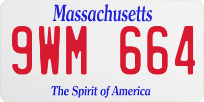 MA license plate 9WM664