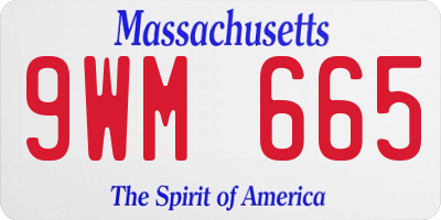 MA license plate 9WM665