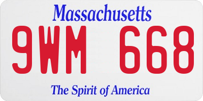 MA license plate 9WM668