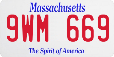 MA license plate 9WM669