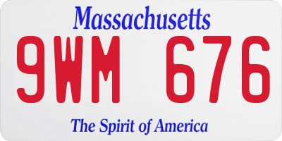 MA license plate 9WM676