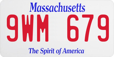 MA license plate 9WM679