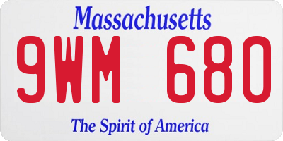 MA license plate 9WM680