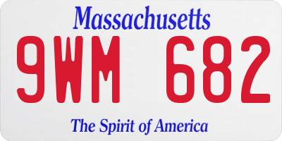 MA license plate 9WM682