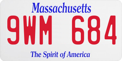 MA license plate 9WM684