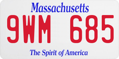MA license plate 9WM685