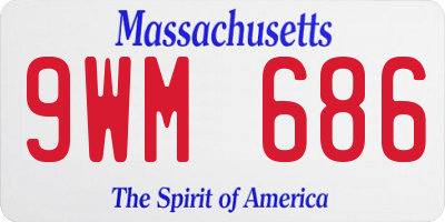 MA license plate 9WM686