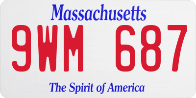 MA license plate 9WM687