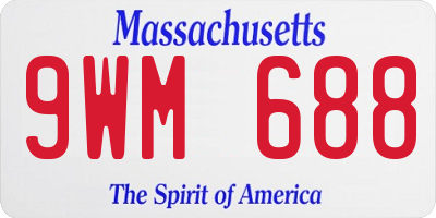 MA license plate 9WM688