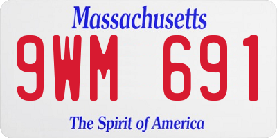 MA license plate 9WM691