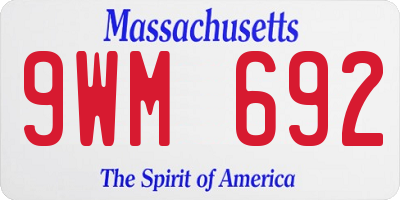 MA license plate 9WM692