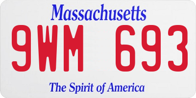 MA license plate 9WM693