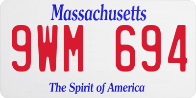 MA license plate 9WM694