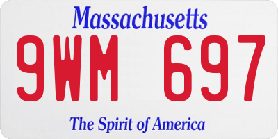 MA license plate 9WM697