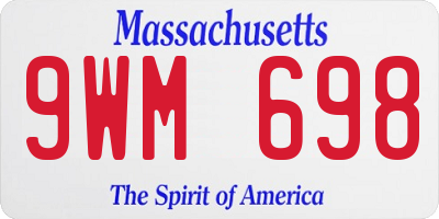 MA license plate 9WM698
