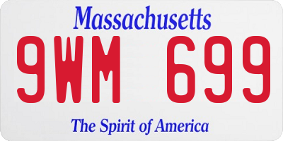 MA license plate 9WM699