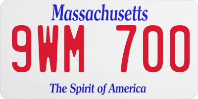 MA license plate 9WM700