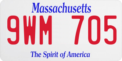 MA license plate 9WM705