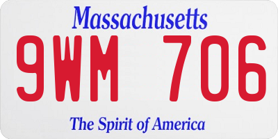 MA license plate 9WM706