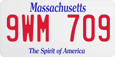 MA license plate 9WM709