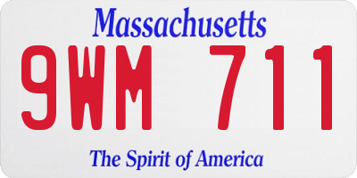 MA license plate 9WM711