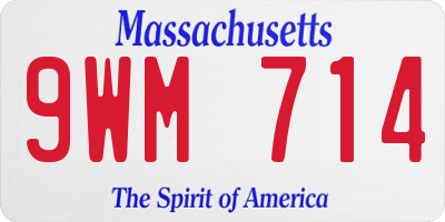 MA license plate 9WM714