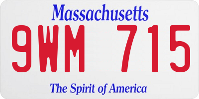 MA license plate 9WM715
