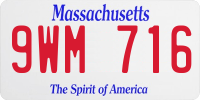 MA license plate 9WM716
