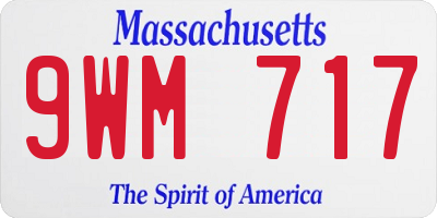 MA license plate 9WM717