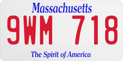 MA license plate 9WM718