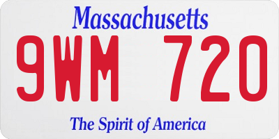 MA license plate 9WM720