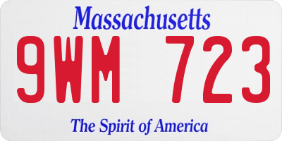 MA license plate 9WM723