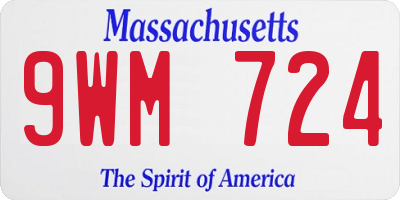 MA license plate 9WM724