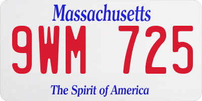 MA license plate 9WM725
