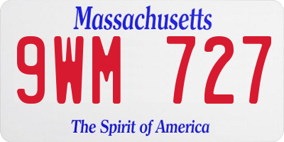 MA license plate 9WM727