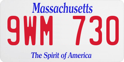 MA license plate 9WM730