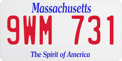 MA license plate 9WM731