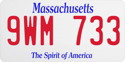 MA license plate 9WM733