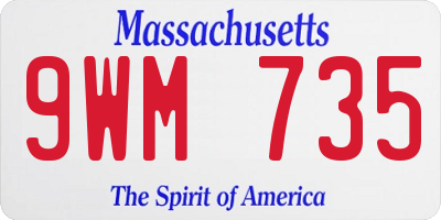 MA license plate 9WM735